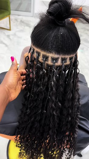 Bohemian Knotless Braids Hairstyle: Deep Wave 2 Bundles
