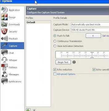 como configurar o microfone no TeamSpeak 3 Client