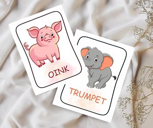Animal Sounds Flashcards Printable | Kids Learning Cards | Educational Toddler Activity | 3 Sizes | Digital Download - Etsy Australia