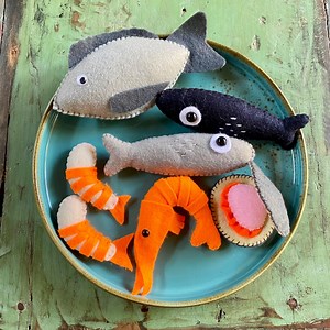 Felt Play Food (fish, Sea Creatures, Shells), Felt Play Food, Play Shop Accessories, Children's Kitchen Accessories, Advent Calendar - Etsy Canada