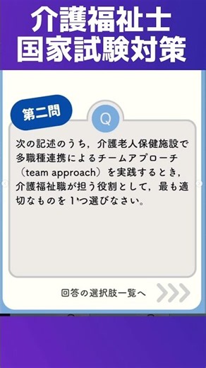 【介護過程】多職種連携における介護職の役割とは？【第39回介護福祉士国家試験対策一問一答】