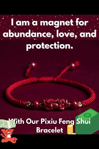 I Am a Magnet for Abundance | Feng Shui Red String Bracelet