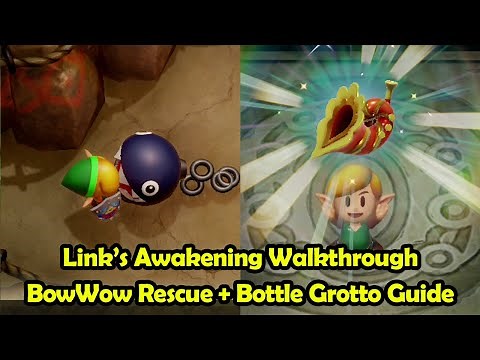 Bottle Grotto + BowWow Rescue Walkthrough - The Legend of Zelda: Link's Awakening (Switch)