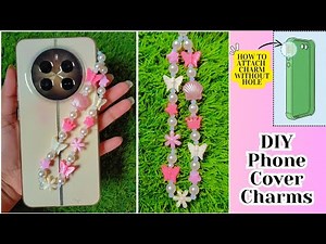 DIY Phone Charm / How to attach a charm to a case without hole / how to make a phone cover charm