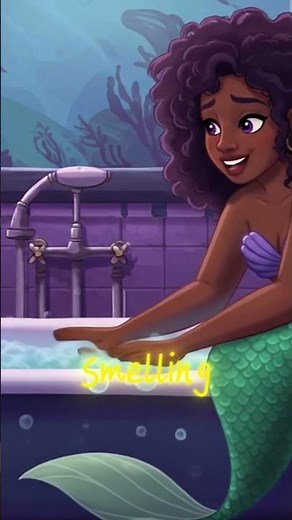 The little mermaid bath Time learning song | Underwater Learning Cartoon | A Mermaid's Bath Song