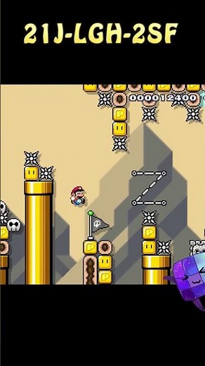 Super Mario Maker 2 🎮 Mythical Golden Desert Kaizo 🎮 sprout #short #mario #supermario