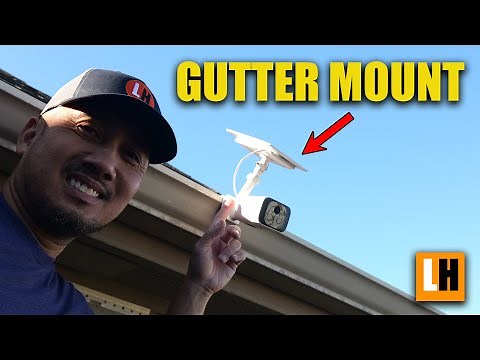 No Screw Holes Wireless Outdoor Security Camera & Solar Panel Mounting - Gutter mount