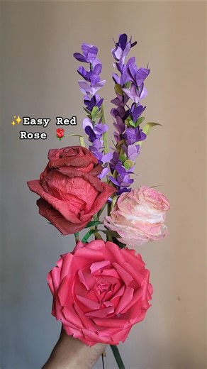 Simple way to make a psper rose | paper flowers making | paper roses | #shorts #craft #papercrafts