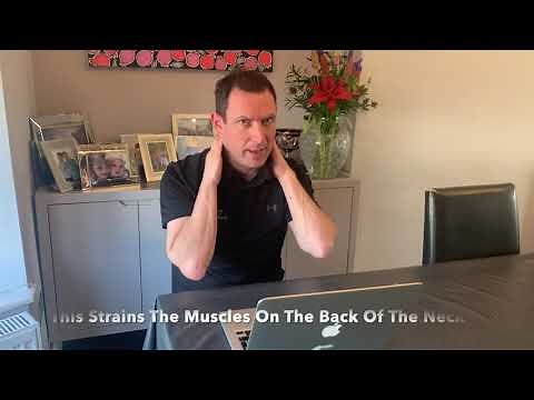 Fix Neck Strain While Sitting- how to avoid poking chin posture.
