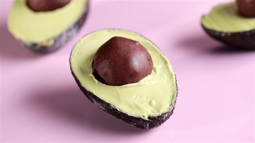 Avocado Ice Cream with Chocolate Cake Pop "Pit"