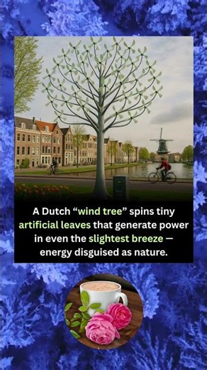 A Dutch "wind tree" spins tiny artificial leaves that generate power in even the slightest breeze
