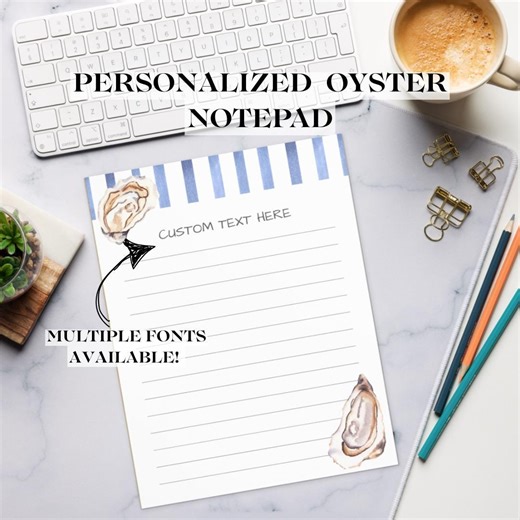 Bloc-notes personnalisé Oyster Art, bloc-notes grand-mère côtier - Etsy France