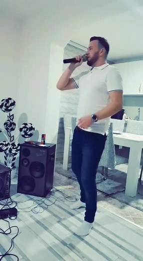 Singing Performance in Modern Decor Room