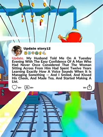 Update My Husband Told Me On A Tuesday Evening With The Easy Confidence Of A Man Who Had Never Once Considered That The Woman Sitting Across From Him Had Spent Twelve Years Learning Exactly How A Voice Sounds When It Is Managing Something — And I Smiled, And Kissed His Cheek, And Made Tea, And Started Making A List.