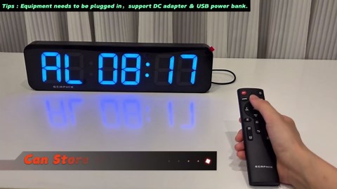 15.2" Large Digital Wall Clock with App & Remote Control, Customizable RGB Colors, 10 Alarms, Stopwatch, Countdown, Timer Clock for Home Gym Living Room Office Garage Decor