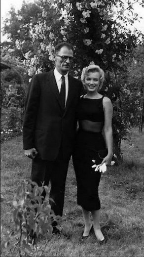 Marilyn Monroe with her husband, writer Arthur Miller, 1956
