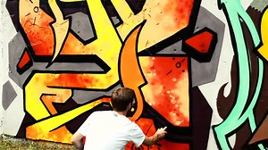 Stock Footage Urban Artist Painting A Graffiti Live Wallpaper