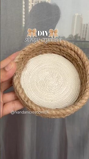 ✨ DIY jute & Macramé cord Storage Organizer ✨#youtubeshorts #diy #organizer#artist#jute