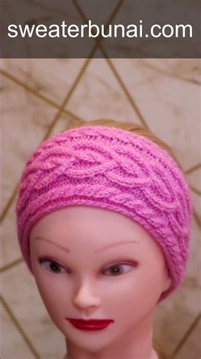 Heart cable headband pattern free for women.