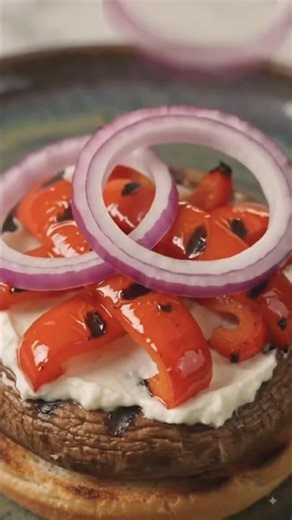 Grilled Portobello Mushroom Burger with Goat Cheese | Easy Vegetarian Burger
