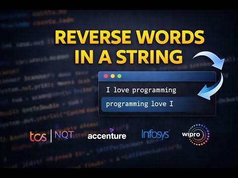 Reverse Words in a String | TCS NQT Coding Question | Step-by-Step Logic