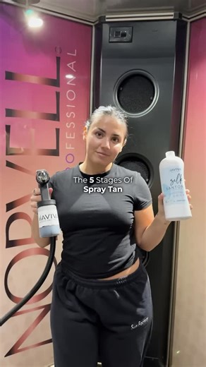 Sun Factory | Sun, Spray & Spa on Instagram: "The 5 Stages of Your Spray Tan Developing 👀 Follow for spray-tan hacks, glow tips, and fast tanning breakdowns.an tips. #spraytanning #spraytan #tanningtips #tanroutine #sunfactory"