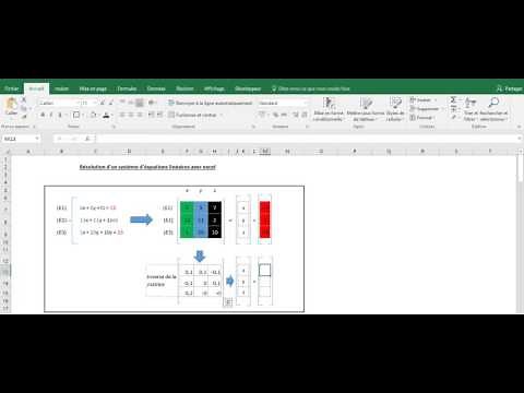 Résolution des systéme d'équation linéaires avec Excel
