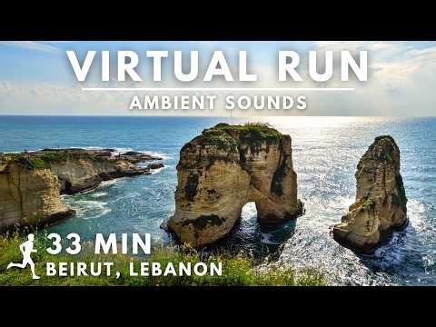 Beirut Coastline: Corniche to Ramlet al-Baida Beach I Virtual Running Video For Treadmill #vrtv