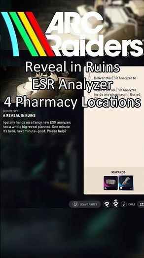 4 Pharmacy Locations for ESR Analyzer. A Reveal in Ruins Quest | ARC Raiders