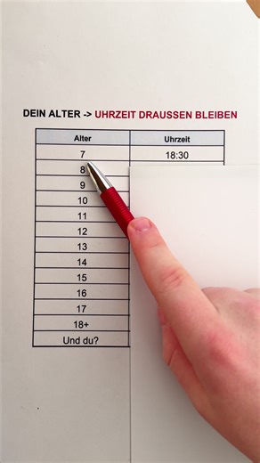 Wie lange darfst du draußen bleiben?