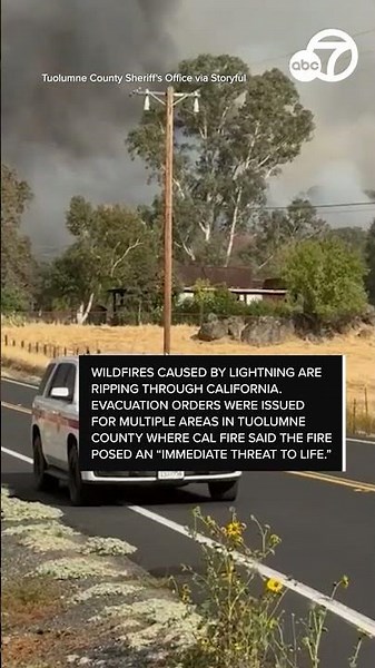 Nearly 17K lightning strikes recorded in CA over last 24 hours, starting 80 new fires