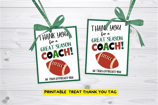 Printable Football Coach Appreciation Gift Tag- Instant Download - Etsy Canada