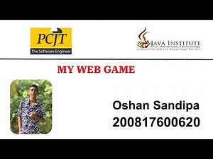 2D Web Game Development Assignment | Java Institute - Oshan Sandipa