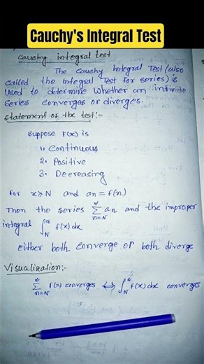 Cauchy integral test 📚 #maths #exam #bscmathematics #pyq #realanalysis #shorts #ytshorts #shortsfeed