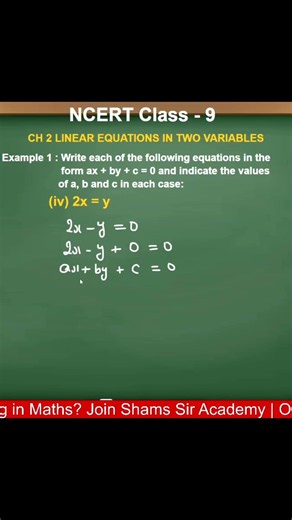 🔥 Class 9 Linear Equations Example 1(iv) Explained Fast #shorts #class9maths