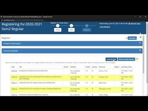 how to register and deregister units or courses online in Kenyatta university student portal