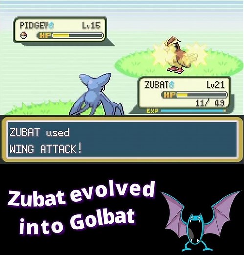 Evolve Zubat into Golbat in Pokémon FireRed/LeafGreen 🦇