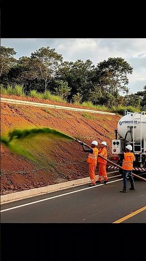 Grama líquida em taludes: solução rápida contra erosão#engenharia #shorts