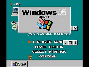Super Mario in “Windows 95 World” MapPack in Mari0 AE // PC