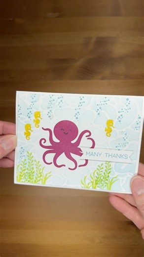 Stampin’ Up! Thoughtful Octopus Thank You Card #cardmaking #papercrafting #underthesea #handmade