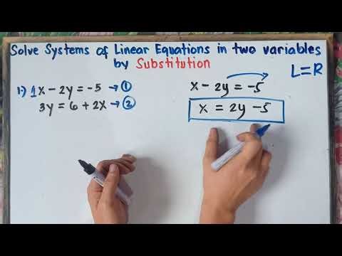Solve System of Linear Equations in Two Variables by Substitution | Step by Step Explanation | G8 |
