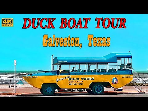 DUKW Duck Boat Tour | Galveston Island Tours Texas | Amphibious Hydra Terra (4K)