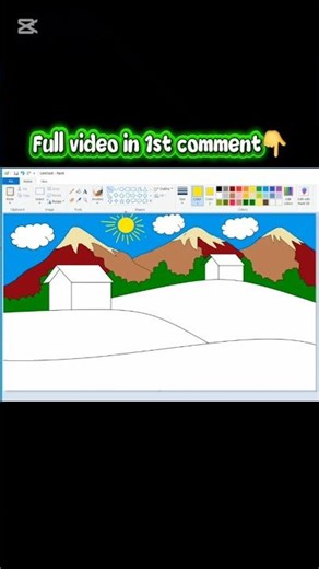 How to draw scenery with ms paint#shorts# youtubeshorts# learning 21, Drawing vedio.