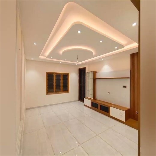 Simple and Decent False Ceiling Design for Living & Dining Hall