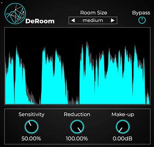DeRoom reduces reverb and room resonances in real-time