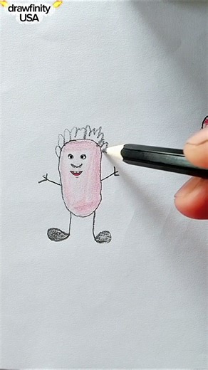 Cute Cartoon Character Drawing ✏️ | Easy Doodle Art Tutorial | Drafinity USA #shorts