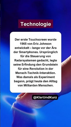 Eine Berührung, die Geschichte schrieb. #technologie
