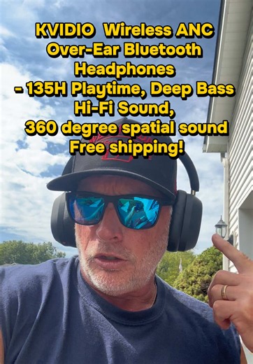 KVIDIO Pink Wireless ANC Over-Ear Bluetooth Headphones - 135H Playtime, Deep Bass Hi-Fi Sound, Soft Cushioned Cups, Foldable Lightweight Design with Mic for Music, Travel. #headphones #bluetoothheadphones #kvidio #backtoschoolshopping #oldmanstrength61 @KVIDIO