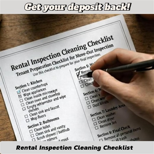 Rental Inspection Cleaning Checklist Printable – Move Out Cleaning Guide PDF - Etsy