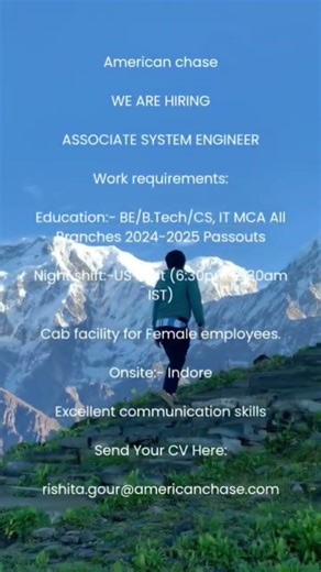 Associate Engineer Job opening
